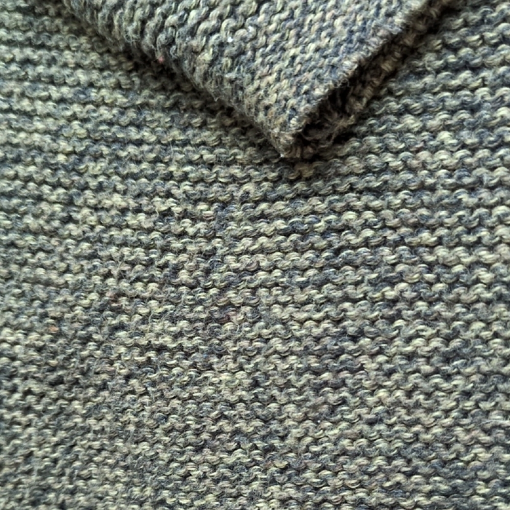 2 Sahalie Chunky Knit V-Neck Long Sleeve Sweaters - Cotton Blend - Tan & Green L - Picture 11 of 13